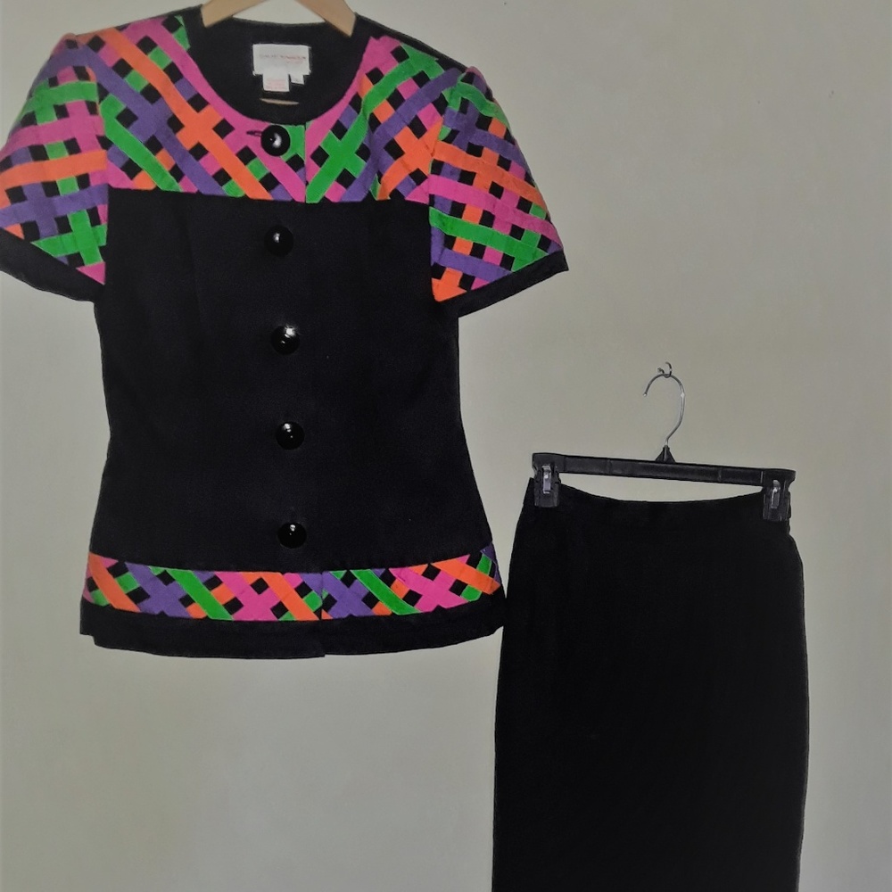 DAVID WARREN 2PC SKIRT SUIT SZ 6